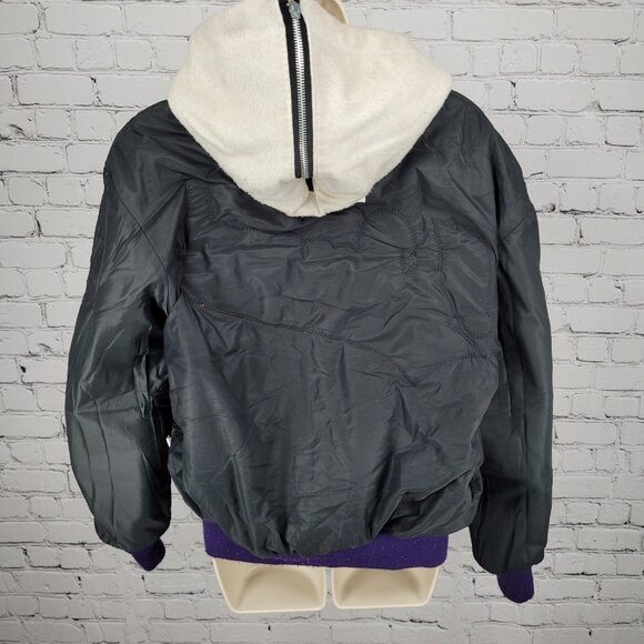 VTG DeLong Retro Purple Wool Hooded Varsity Letterman Jacket USA Made Size 40 - Picture 8 of 15